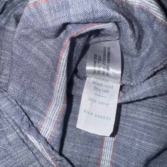 Marine Layer Button Down Blue Striped Liberty Casual Summer Shirt Mens Large - Picture 6 of 8